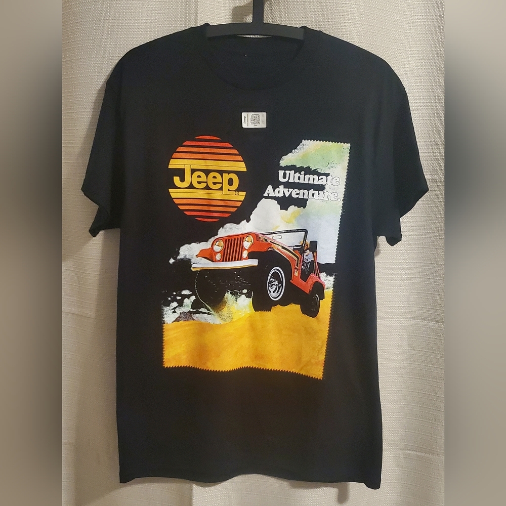 (4/$20) Jeep Men's Ultimate Adventure T-Shirt Black With Graphic Design Size M